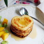 Apple pancakes with maple syrup