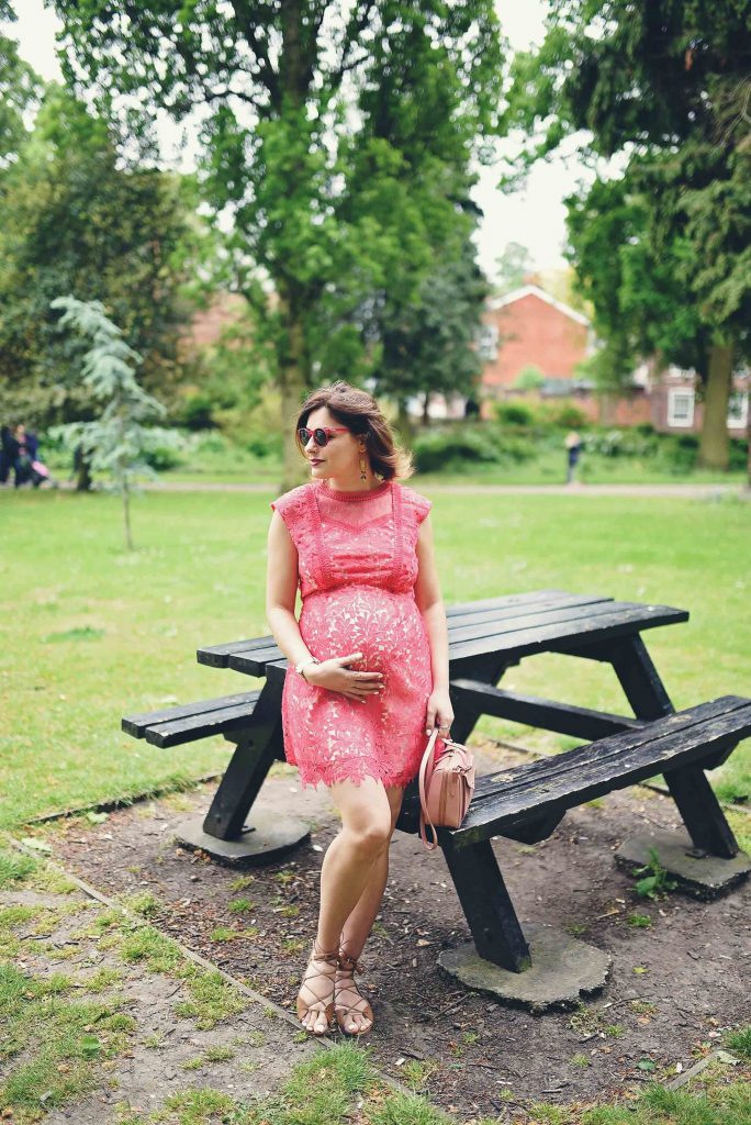 maternity wear lace coral
