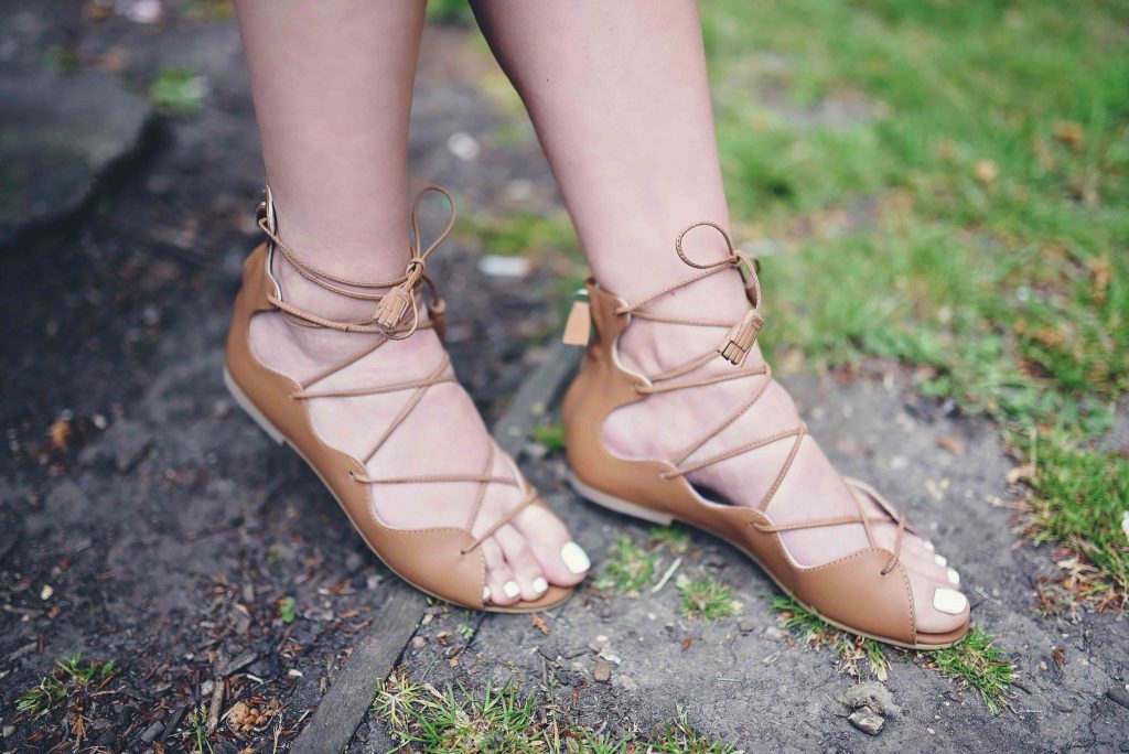 boden lace up sandals tan