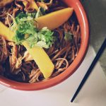 Tropical noodle salad with chicken