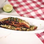 Mediterranean lime salmon with Cauli rice