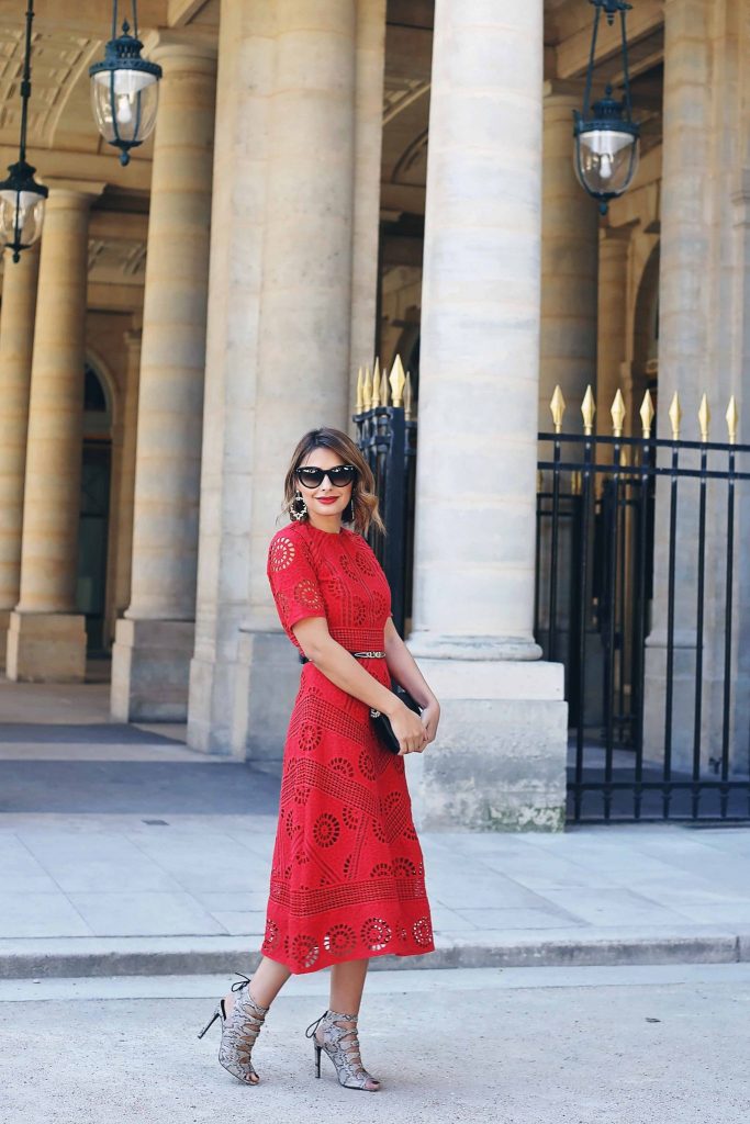 Fiery red for Paris Fashion Week