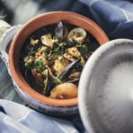 Portuguese seafood stew with rice